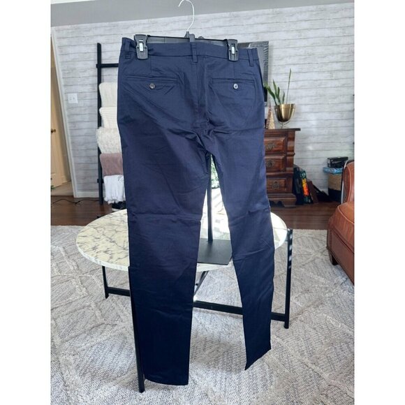 New Tailored Athlete Navy Blue Muscle Fit Chino Trousers Mens Size 34W 32L - Picture 3 of 9